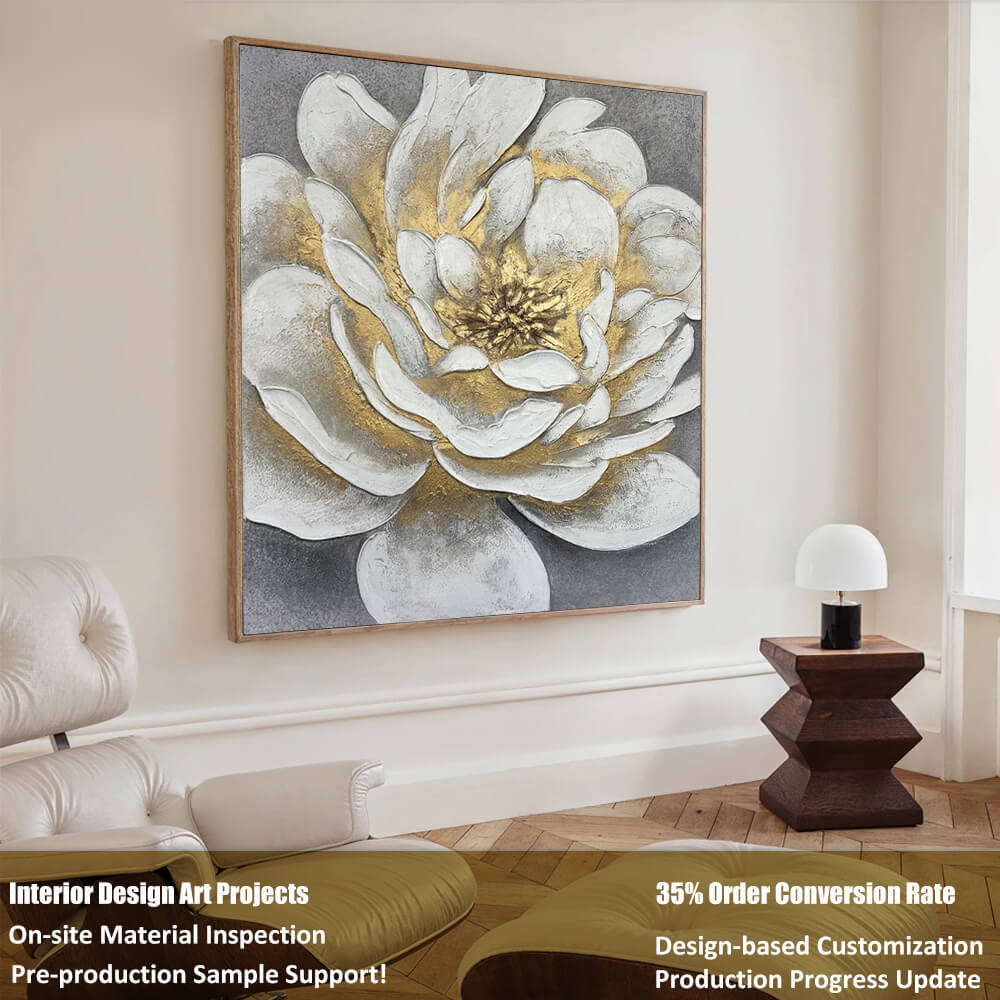 elegant abstract floral wall art