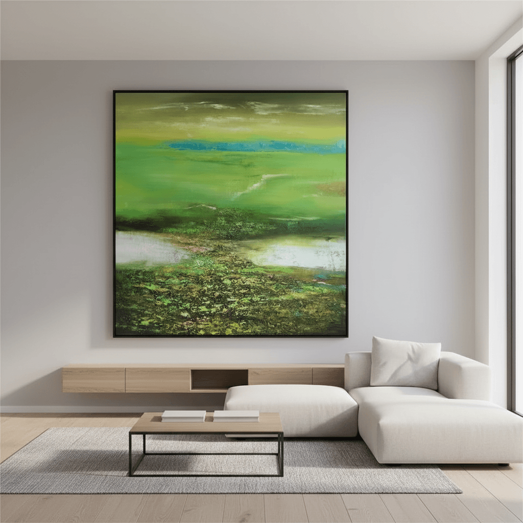 Explore abstract landscape wall art with calming colors and modern textures.