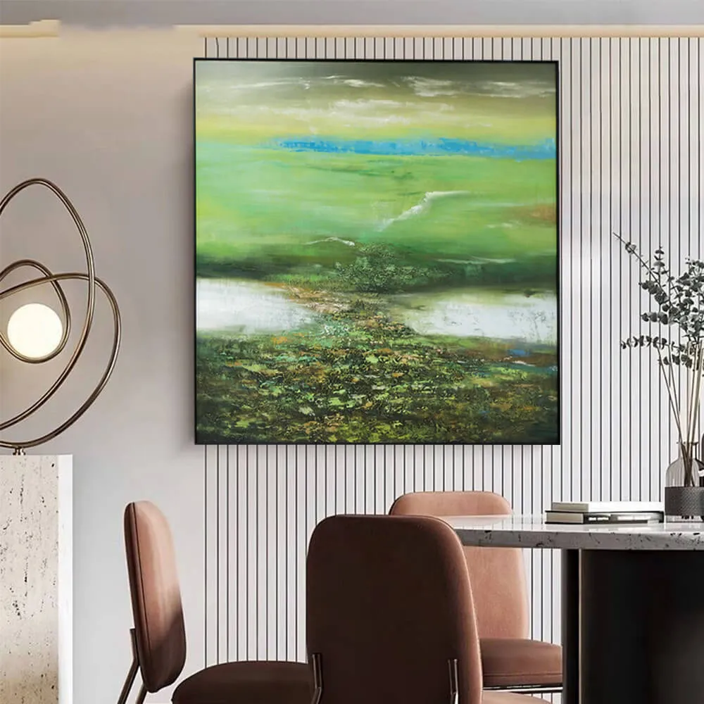 Explore abstract landscape wall art with calming colors and modern textures.