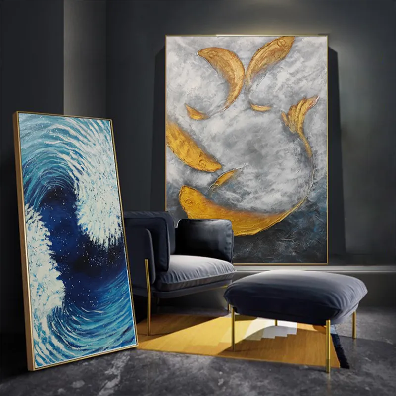 Abstract Ocean Canvas Wall Art – Custom Modern Decor for Interior Projects