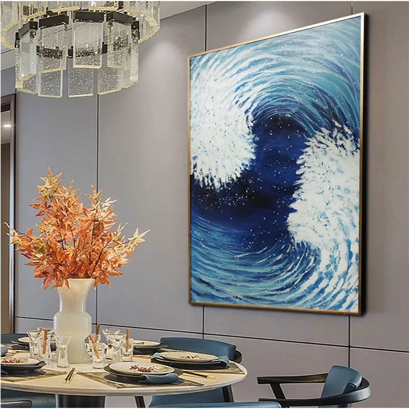 Abstract Ocean Canvas Wall Art – Custom Modern Decor for Interior Projects