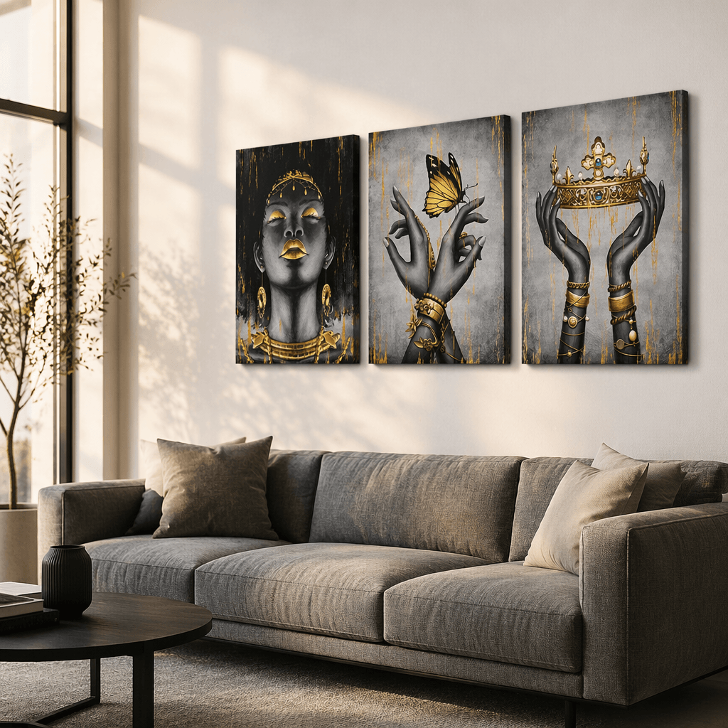 Designing Elegant Spaces with Custom Black Gold Artwork