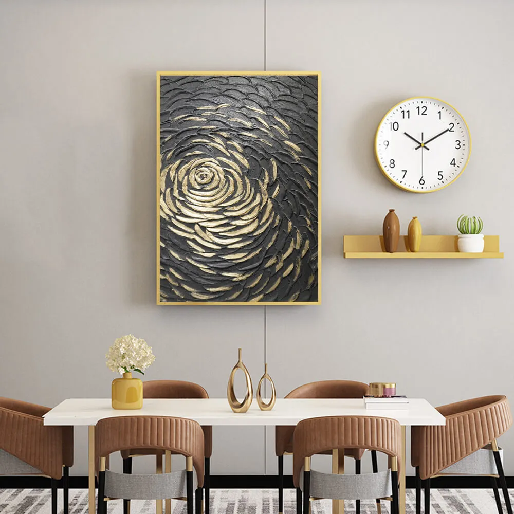 Black and Gold Textured Wall Art2