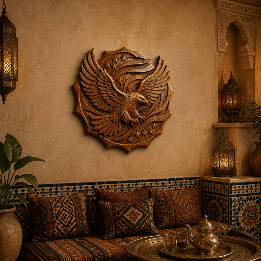 Eagle Wood Carving Wall Art-4