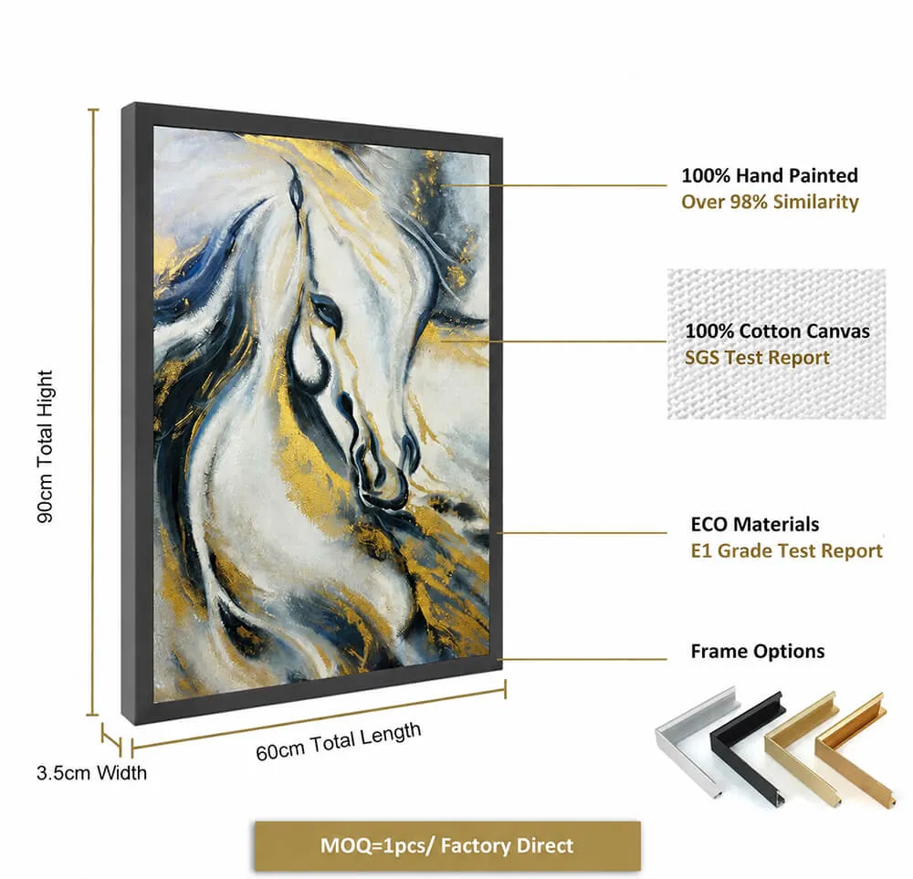 Abstract horse wall art with custom design options, created for hotels, residences, and commercial interiors seeking unique artistic solutions.