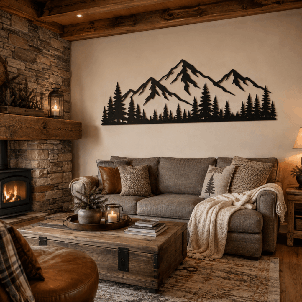 Metal mountain wall art1