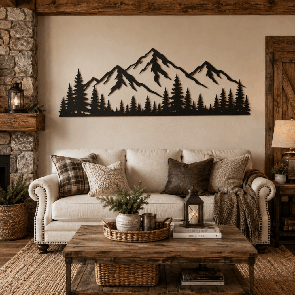 Metal mountain wall art2