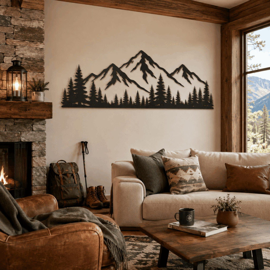 Metal mountain wall art3