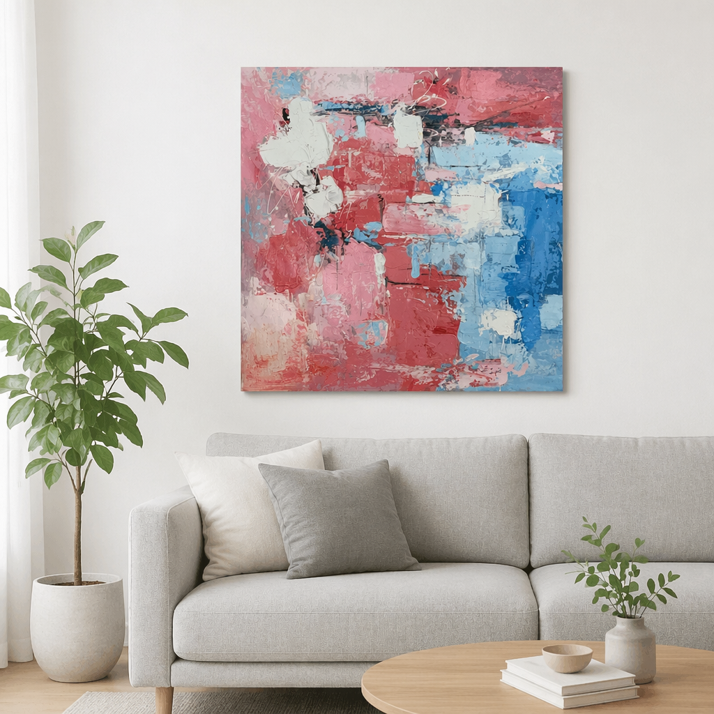 Red Blue Abstract Canvas Art: A Bold Statement for Modern Spaces