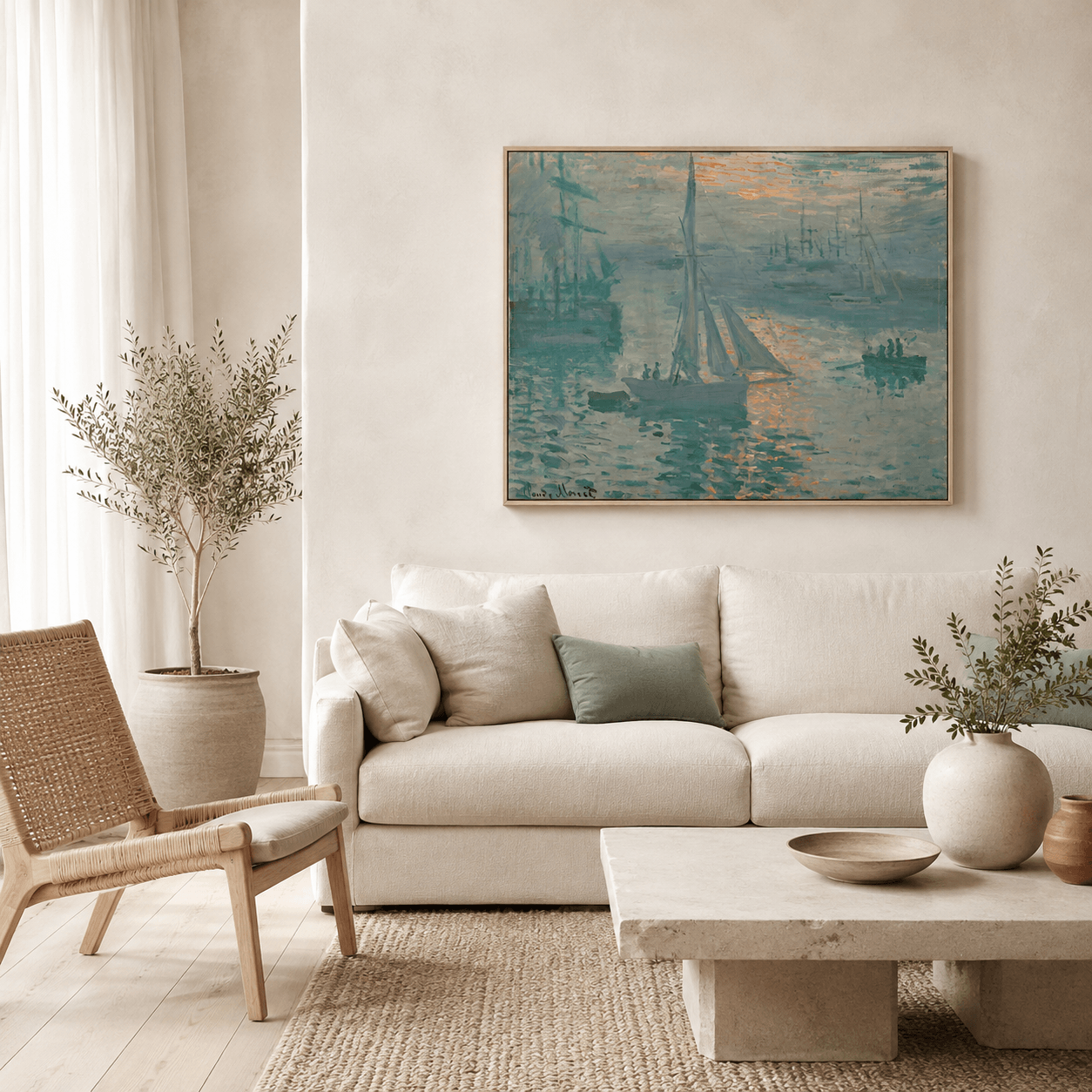 Specify Monet’s Sunrise Prints to Elevate Coastal Interiors
