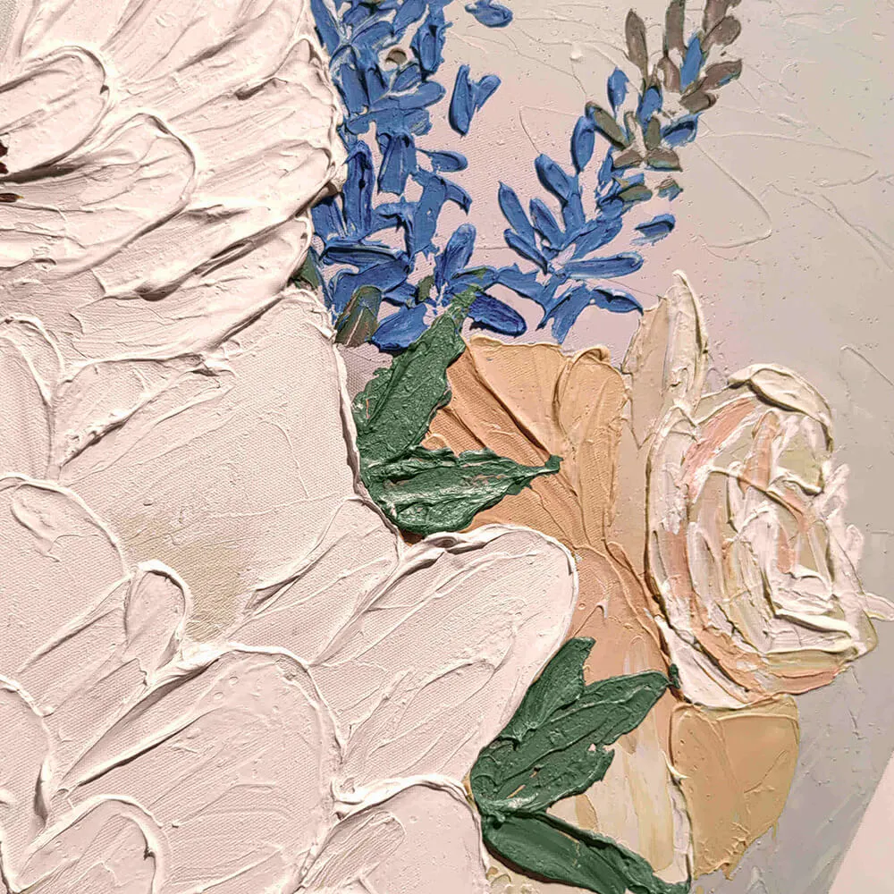 Modern Floral Texture Painting, Contemporary Wall Decor for Premium Interior Projects