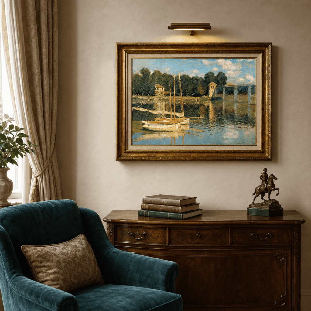 Monet Bridge at Argenteuil canvas wall art for living room