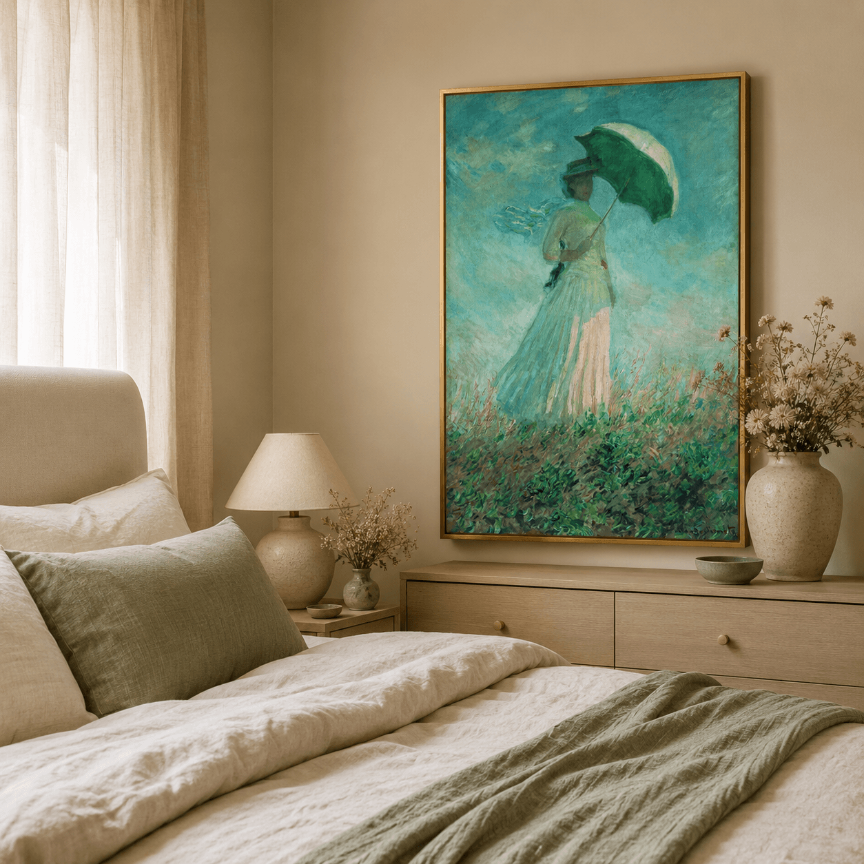 Woman with a Parasol, facing right Reproduction