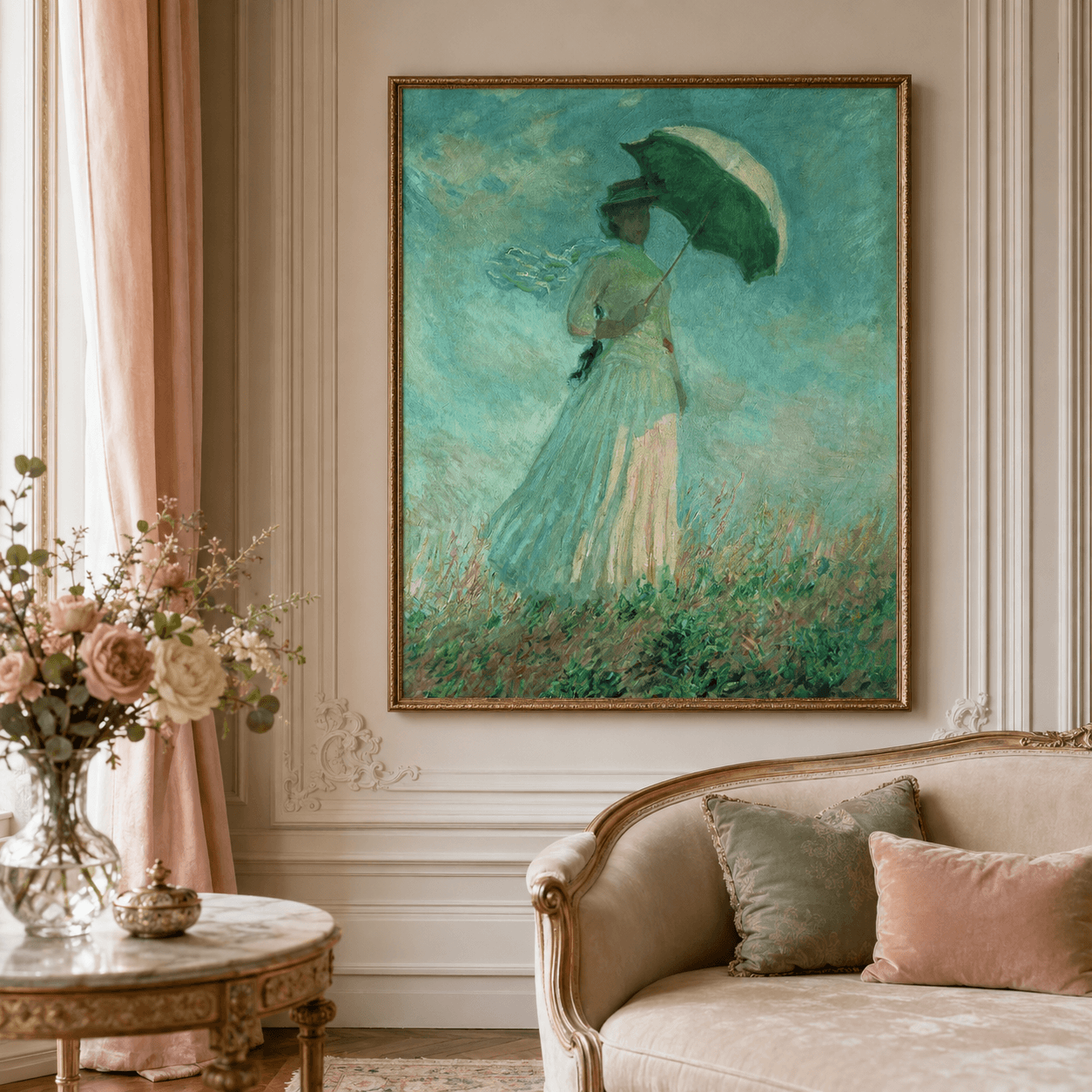 Woman with a Parasol, facing right Reproduction