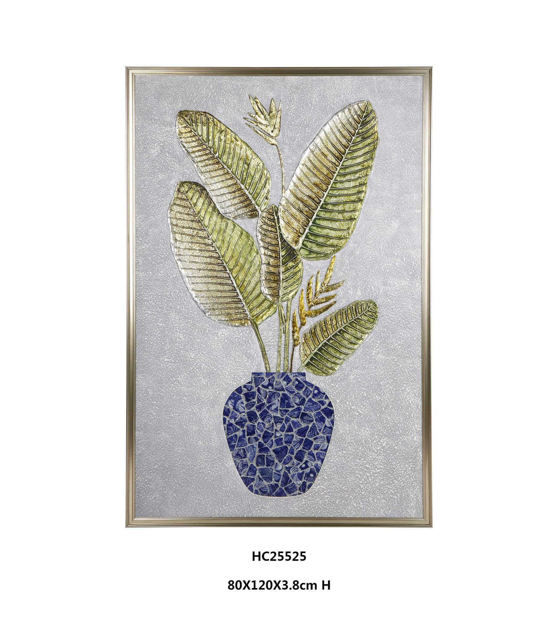 Banana Leaf Porcelain Wall Art Brings Golden Texture to Modern Interiors(80×120×3.8cm)