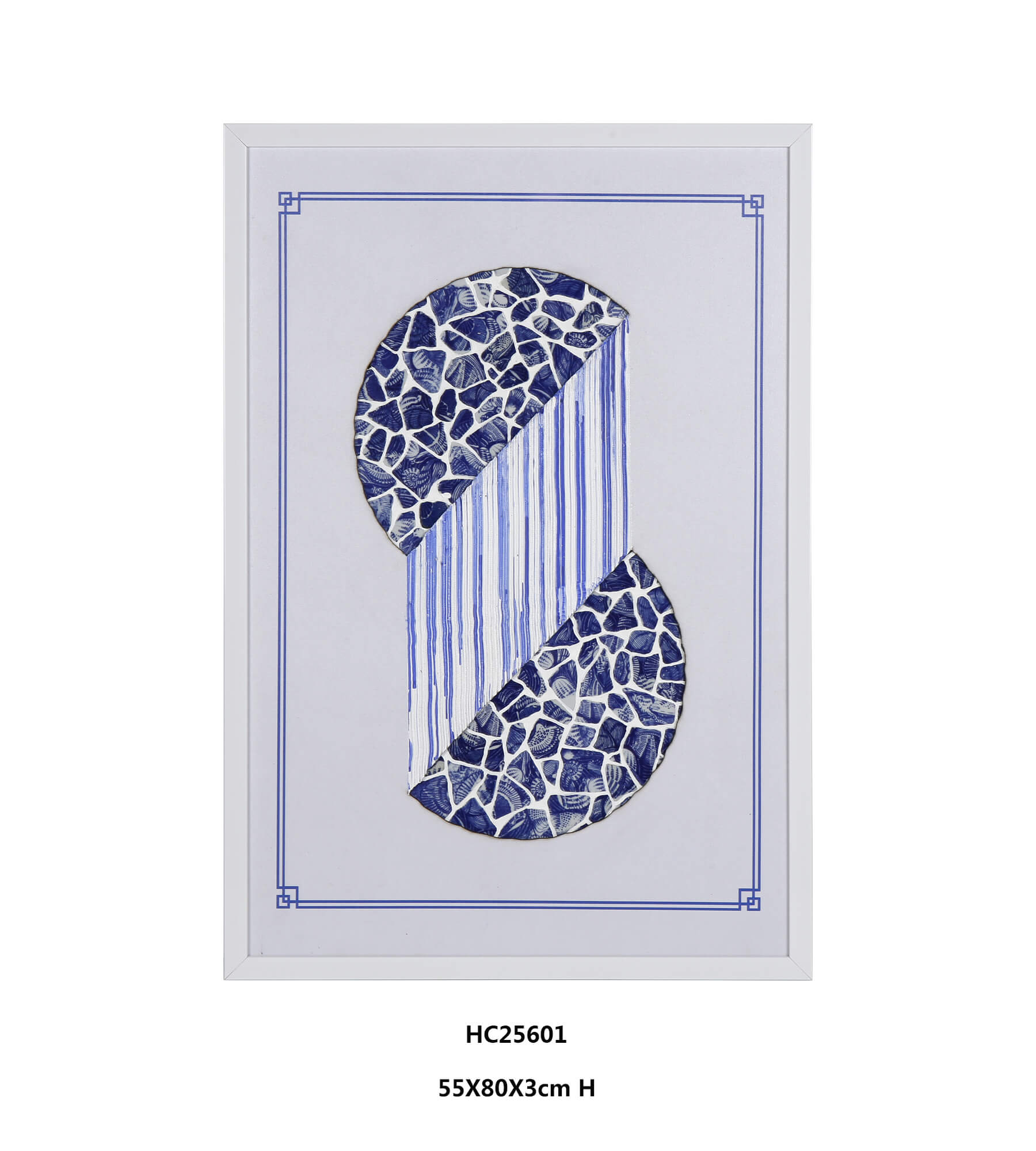 Modern Blue and White Porcelain Shard Wall Art（55×80×3cm）