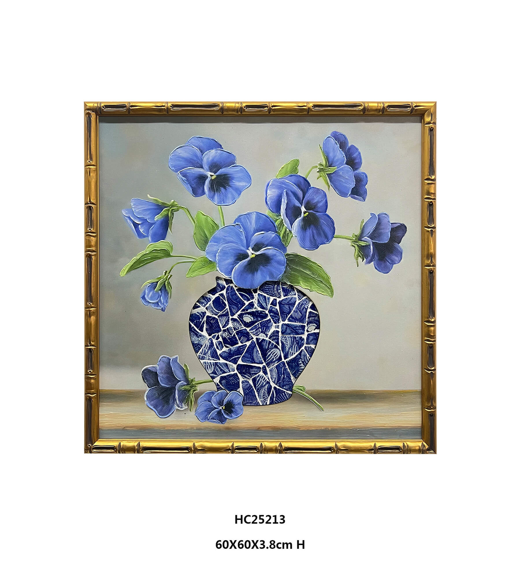 Wholesale Blue Floral Porcelain Shard Vase Wall Art for Retailers