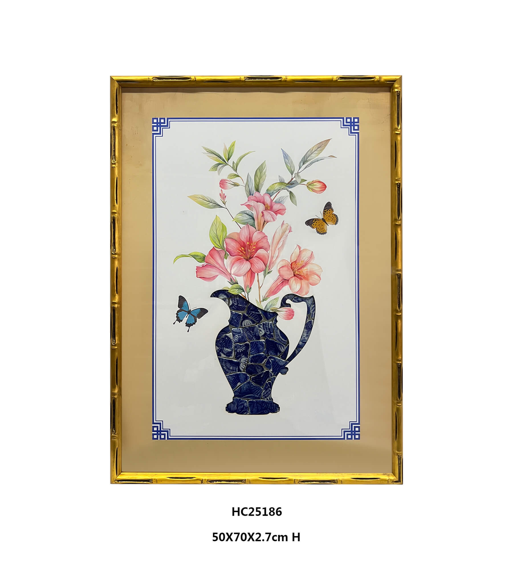 Floral Porcelain Shard Vase Wall Art Manufacturer for Commercial Projects
