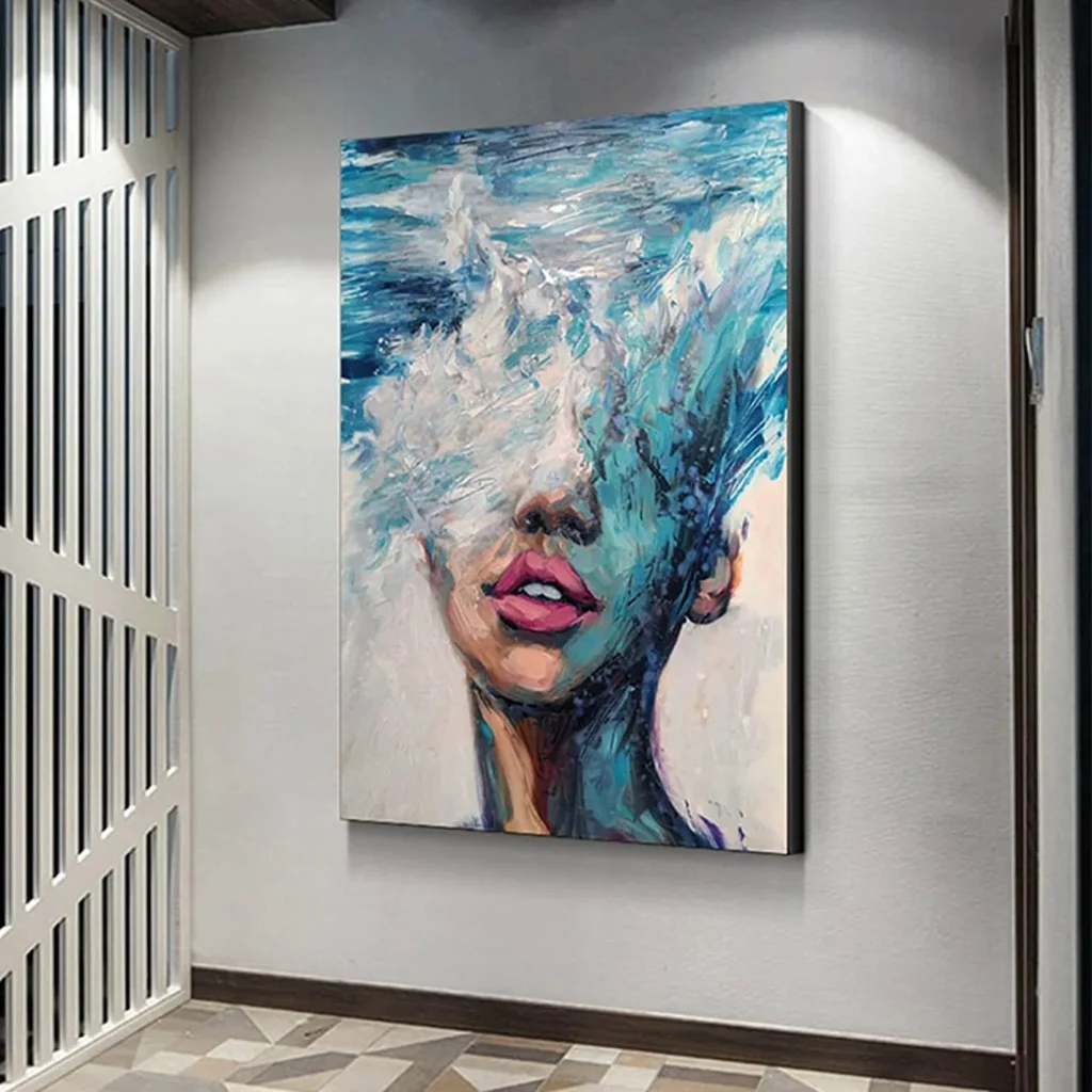 custom wall art manufacturer, wholesale wall art factory direct, textured underwater portrait canvas wall decor
