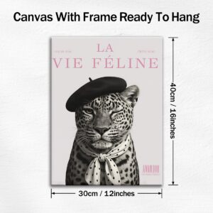 Fashion leopard canvas wall art in 12 by 16 inch size