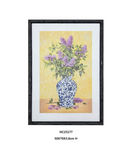 Wholesale lilac porcelain wall art with rounded shard vase