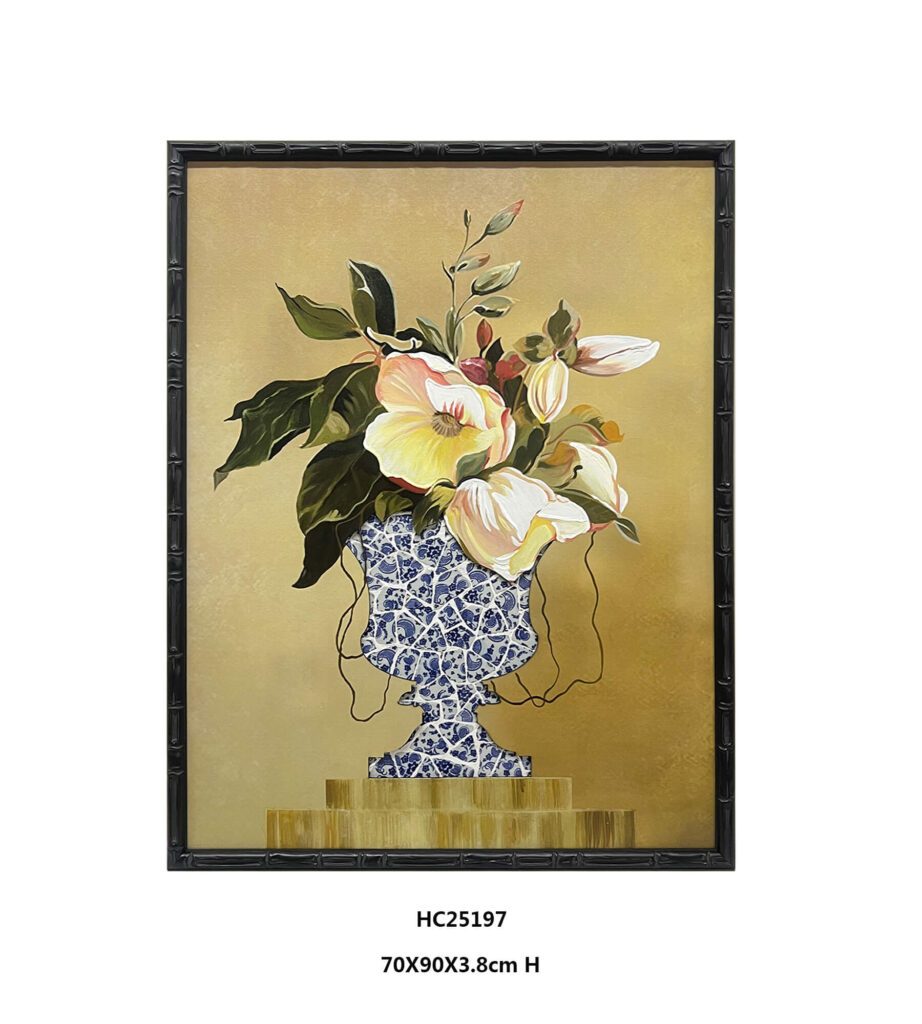 Magnolia porcelain shard vase wall art
