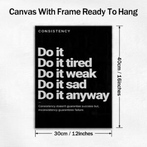 12 by 16 inch motivational canvas wall art size guide