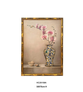 Pink orchid porcelain shard vase wall art