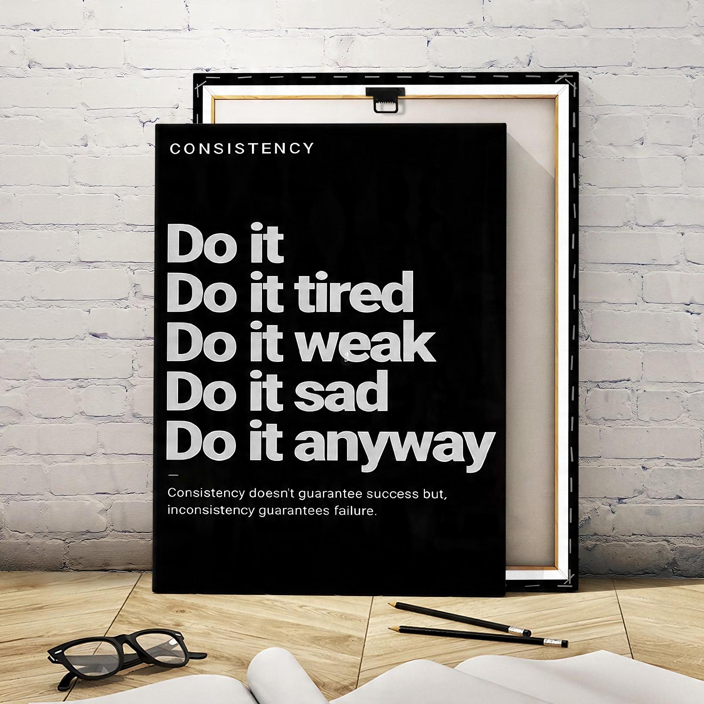 Consistency Motivational Canvas Wall Art Made to Keep You Moving(30×40cm)
