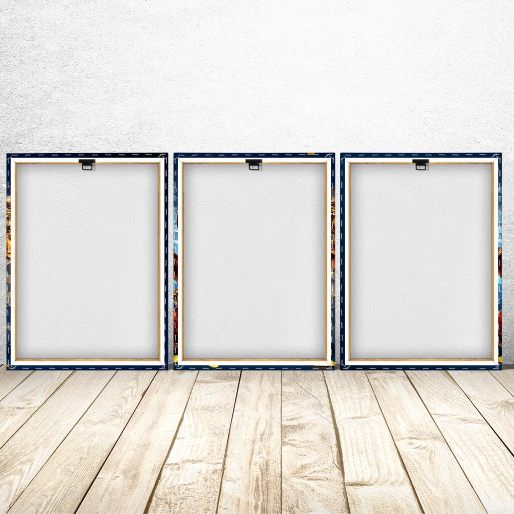 Ready to hang Ganesha canvas panels with wooden stretcher frames