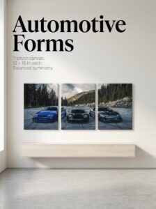 Street Legends JDM car canvas wall art triptych