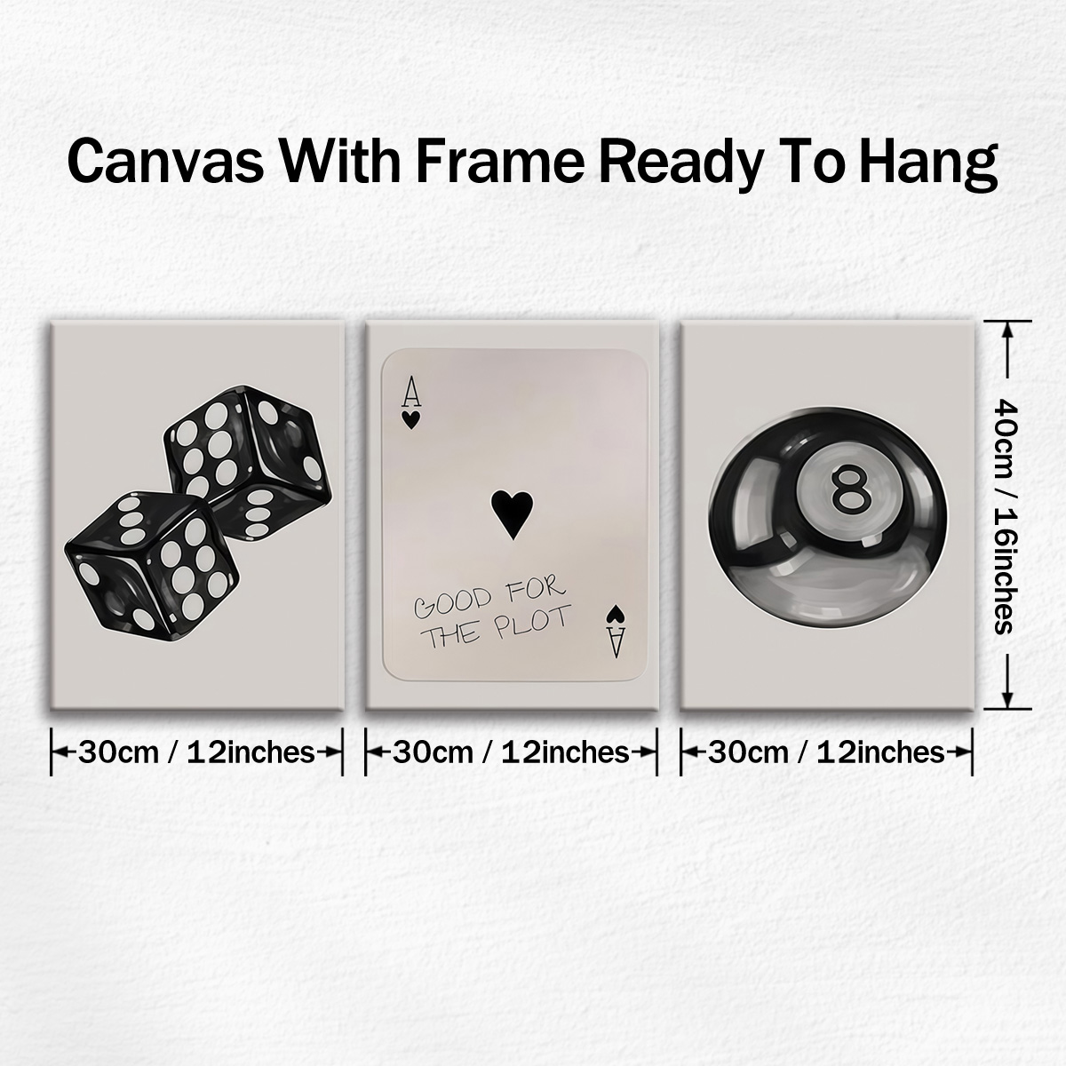 Three piece canvas wall art size guide