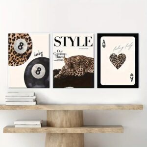 Trendy leopard canvas prints for apartment decor