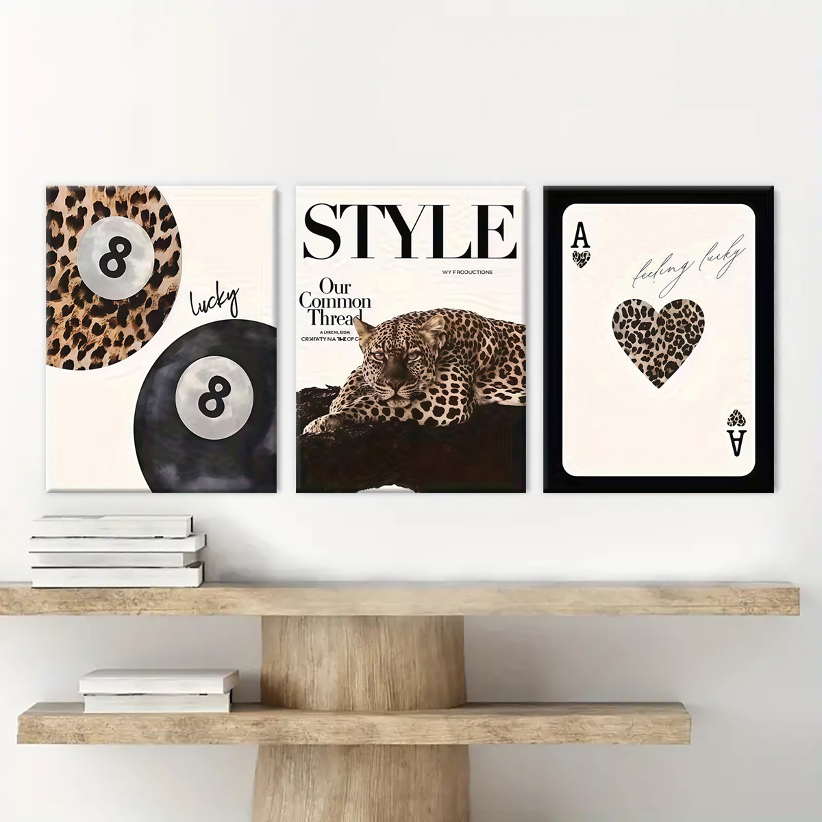 Trendy leopard canvas prints for apartment decor