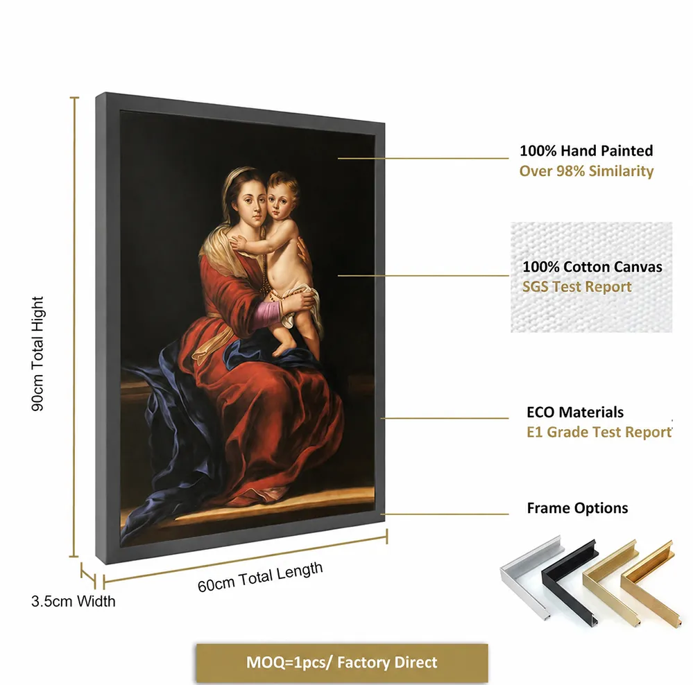 A classical religious oil painting reproduction featuring elegant figures, rich details, and timeless artistic expression for refined interior decoration.