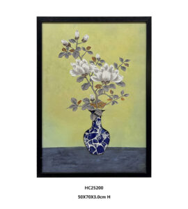 White floral porcelain shard wall art
