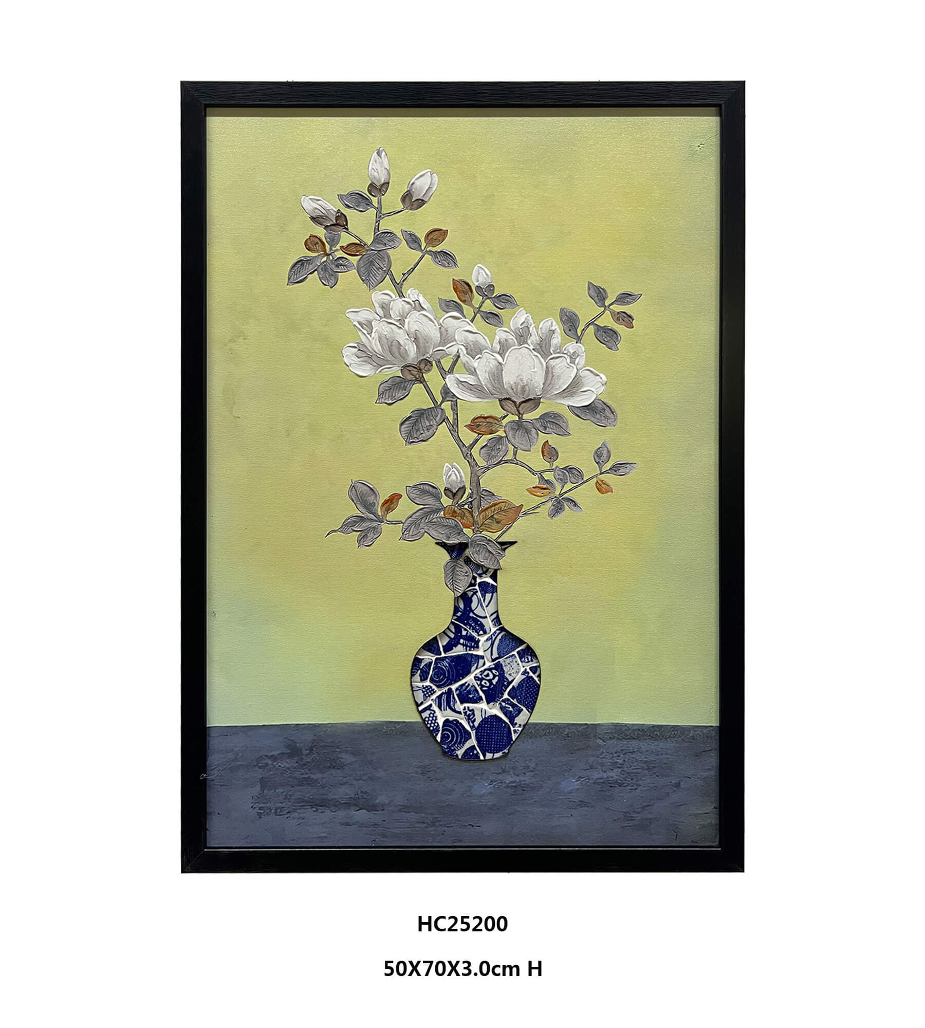 OEM White Floral Porcelain Shard Vase Wall Art Manufacturer