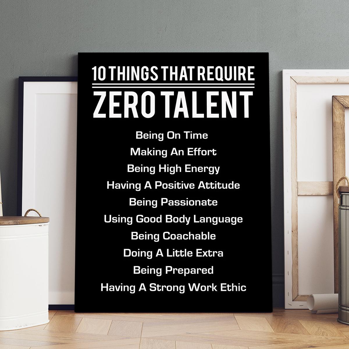 Zero Talent canvas wall art for office