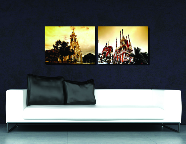 European Cathedral Architecture Canvas Wall Art for Modern Interior Styling