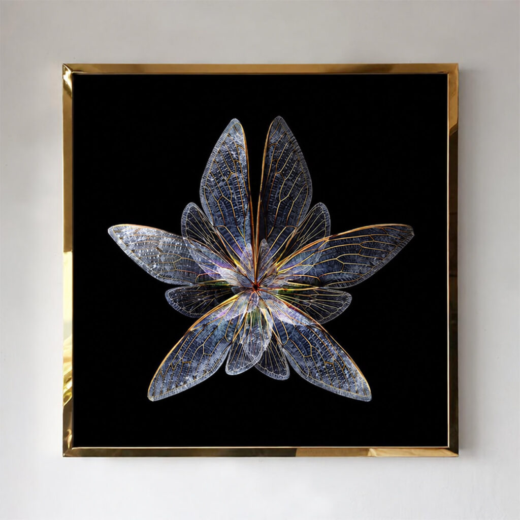 Framed silver wing wall art embellished with Crystals by Swarovski®