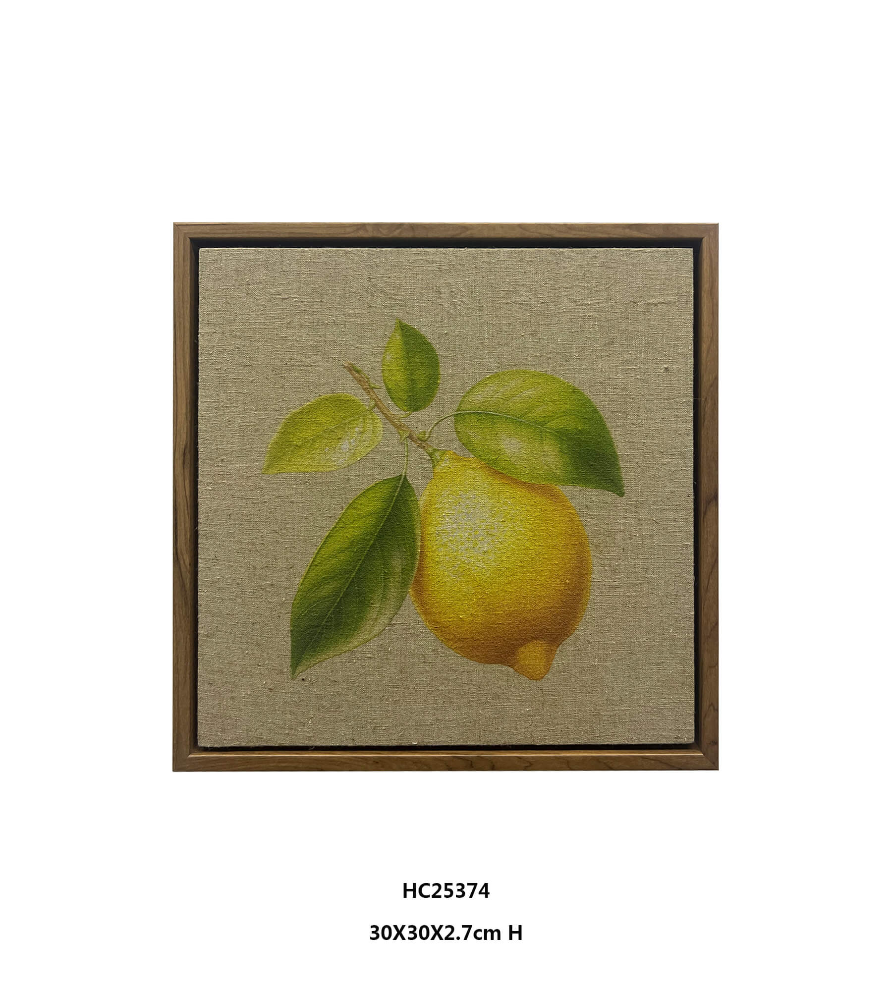 Linen Lemon Wall Art Brings Fresh Character to Neutral Interiors（30×30cm）