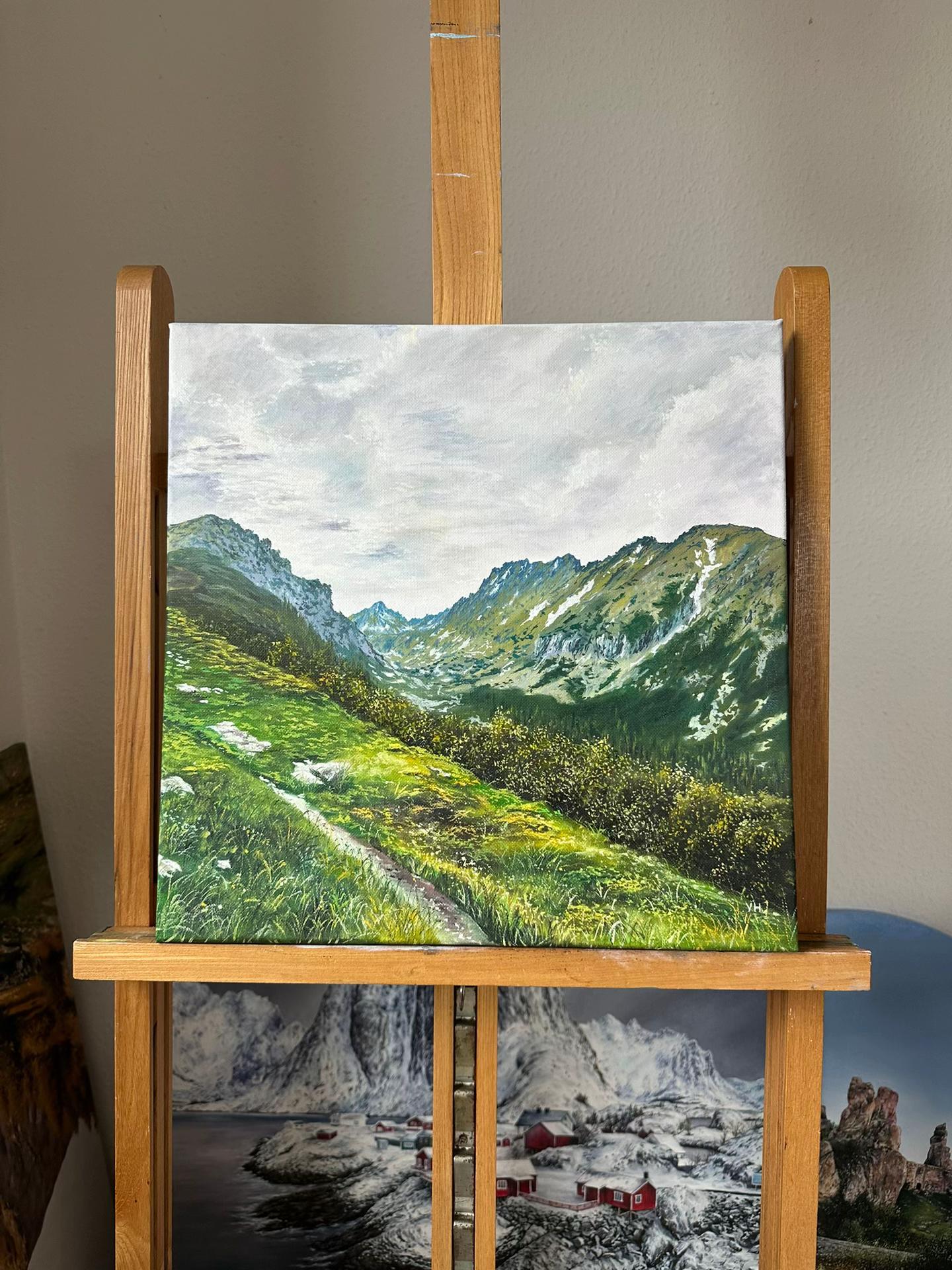 Mountain Landscape Oil Painting with Whispers of the Mountain Valley