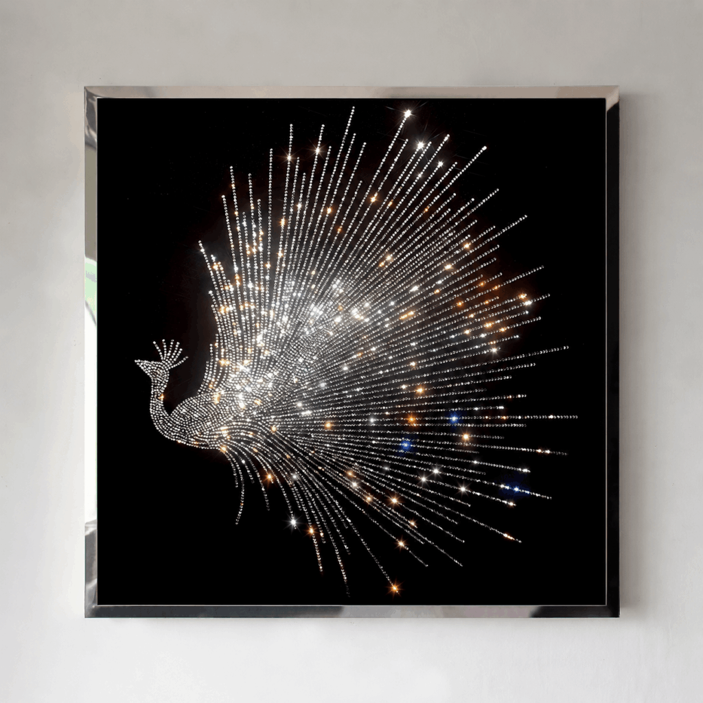 swarovski crystal peacock wall art main