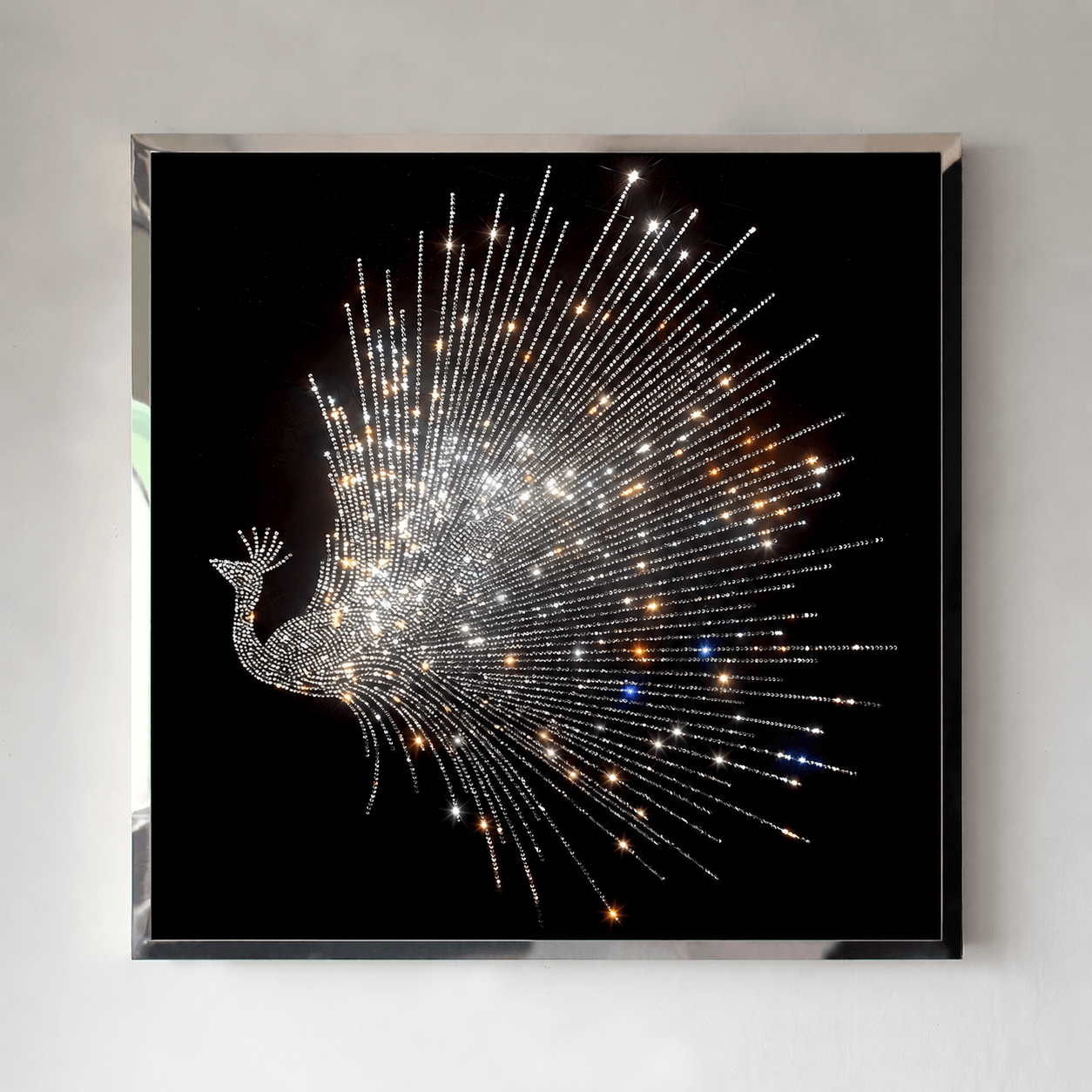 Make a Statement with Swarovski Crystal Peacock Wall Art