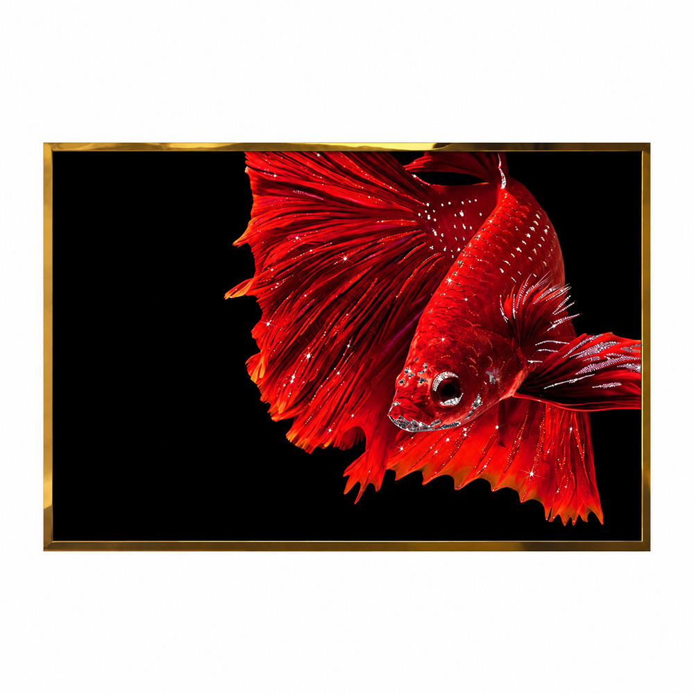 Luminous Swarovski Crystal Fish Wall Art for Modern Interiors