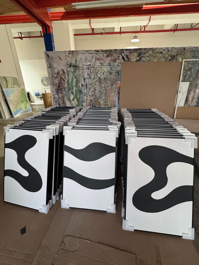 Bulk print on demand wall art with foam corner guards