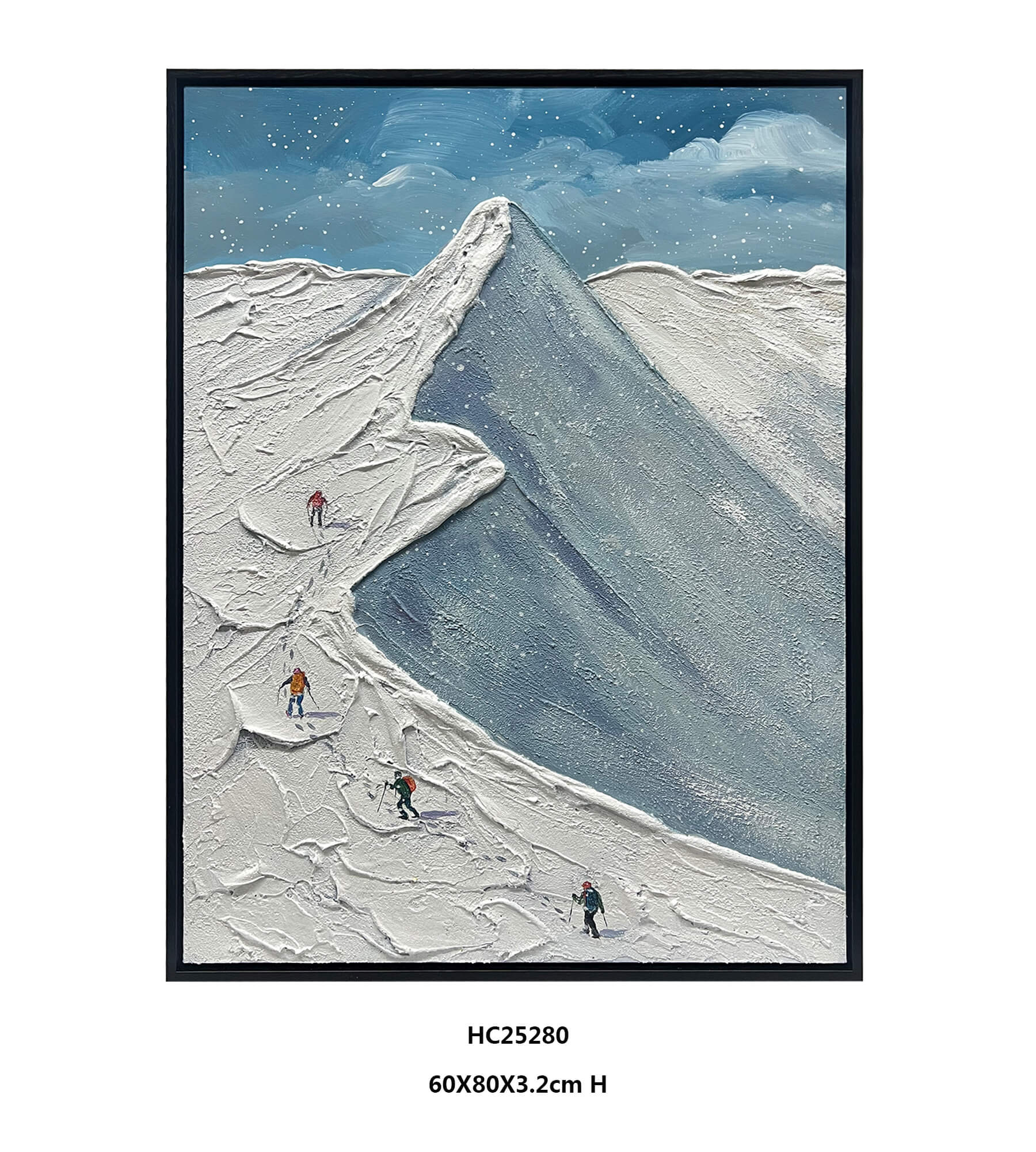 Miniature Hikers in Mountain Climbing Textured Wall Art(60x80cm)