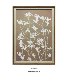 Hand painted textured white wildflower canvas art