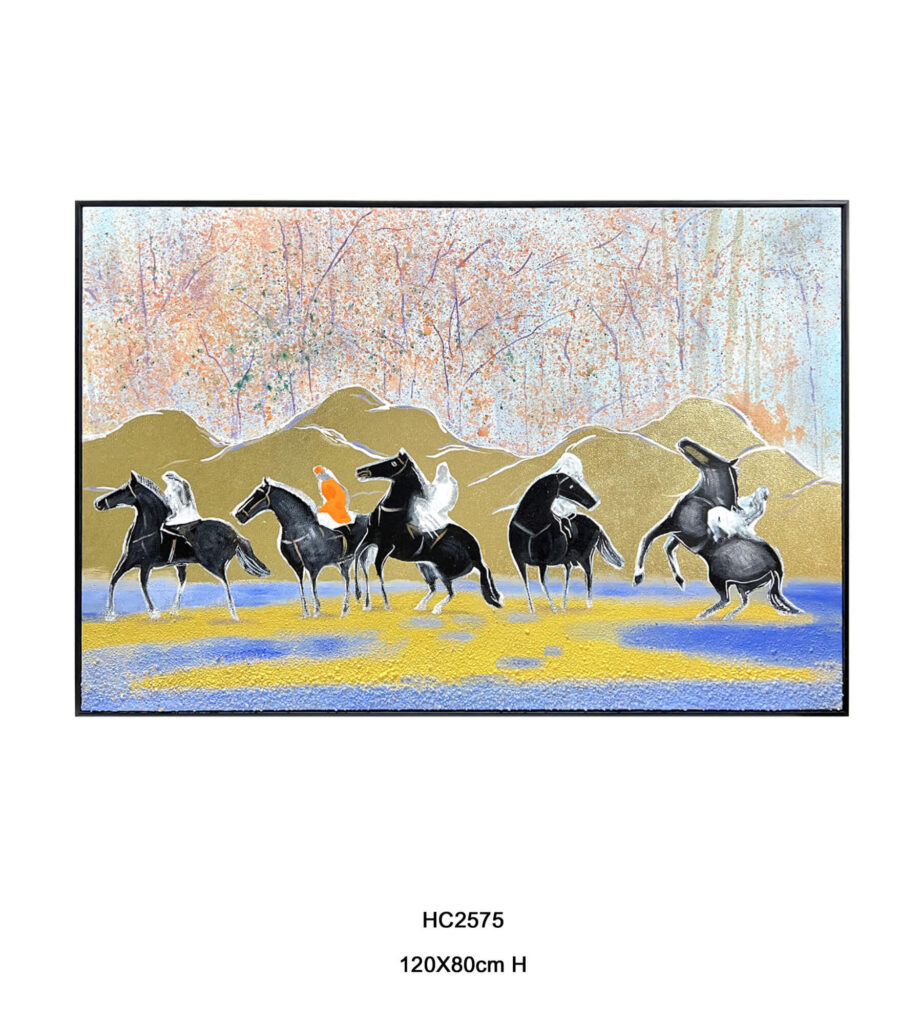 Outdoor rearing horse sculpture