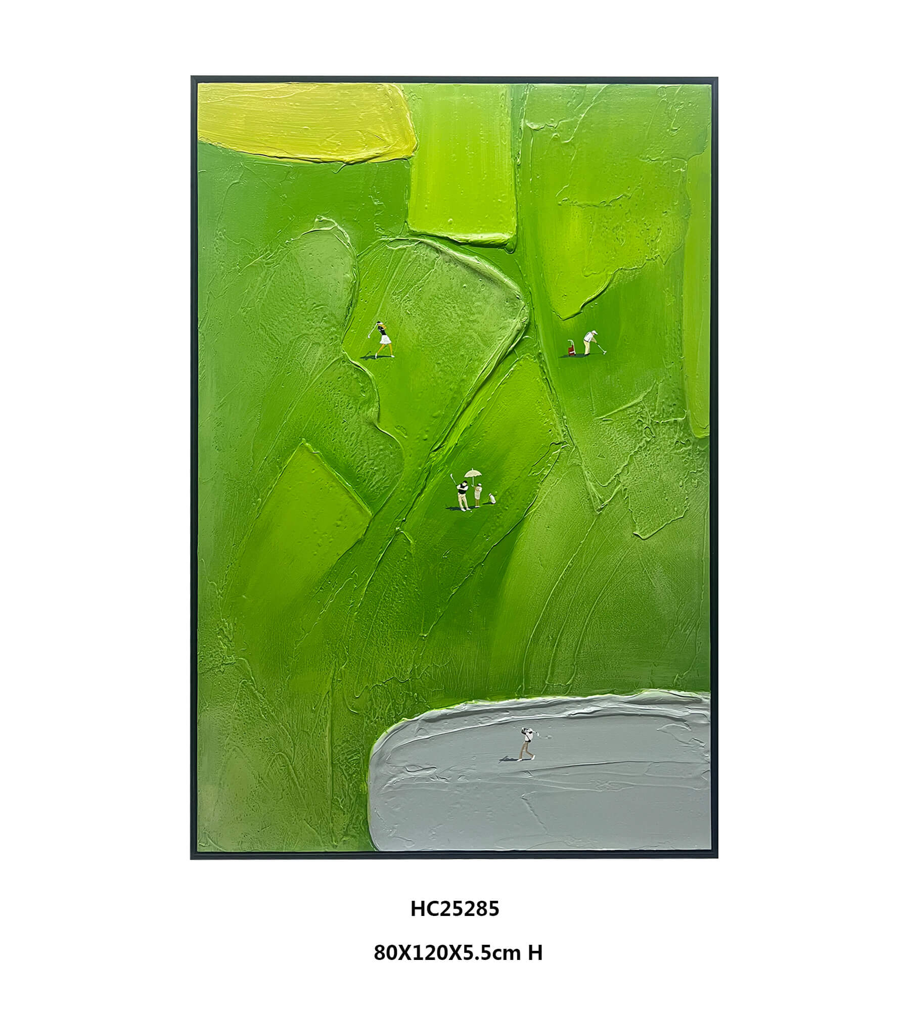 Handcrafted Oversized Thick Texture Golf Landscape Wall Art(80x120cm)